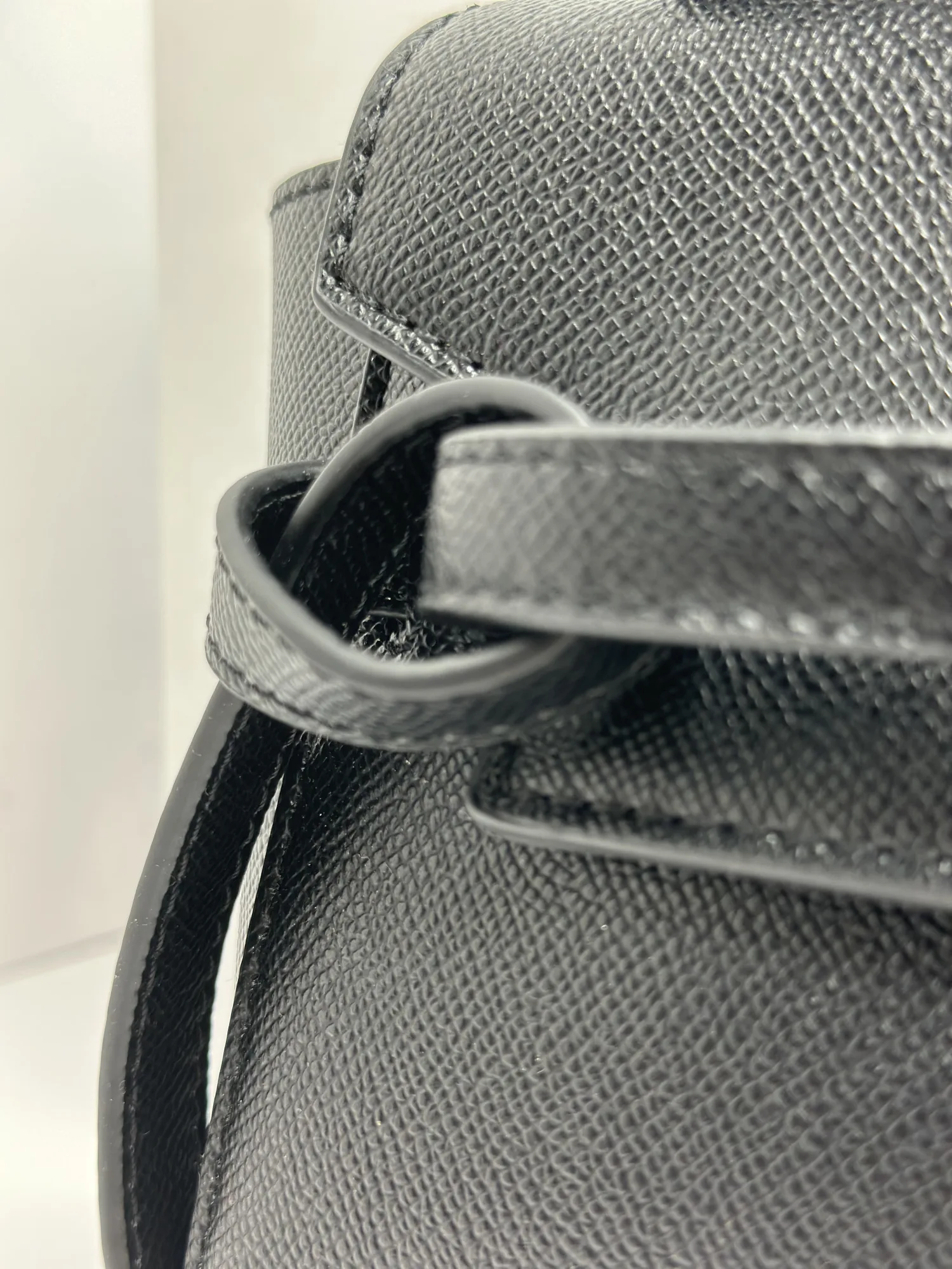 Celine Black Leather Nano Belt Top Handle Bag