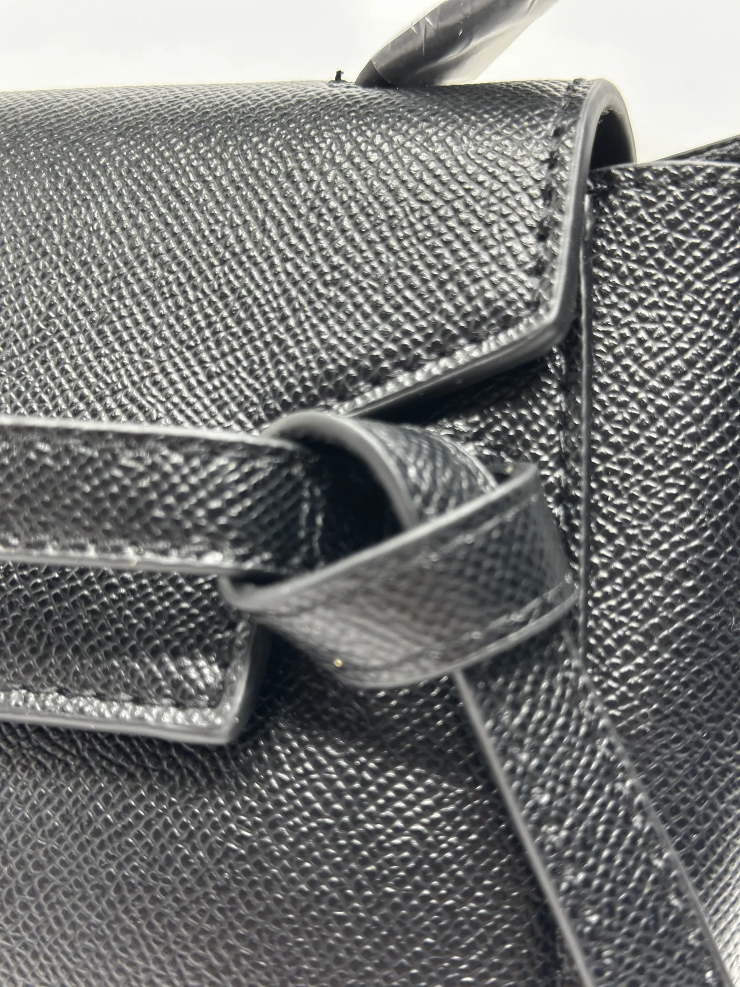 Celine Black Leather Nano Belt Top Handle Bag